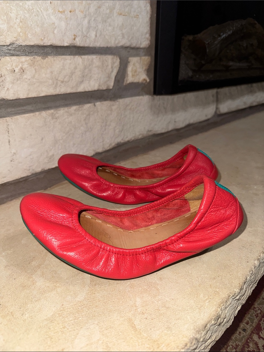 Tieks Red Ballet Flats with Teal Soles - Picture 10 of 10